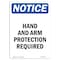 Signmission OSHA Sign, Hand And Arm Protection Required, 14in X 10in Rigid Plastic, 10" W, 14" H, Portrait OS-NS-P-1014-V-13205 - alternate 1